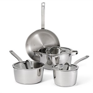 Tramontina Tempo Tri-Ply Base Stainless Steel 7-Piece Cookware Set with Glass Lids, Pots and Pans Kitchen Set, Induction-Ready, Oven-Safe, Dishwasher-Safe - Walmart.com