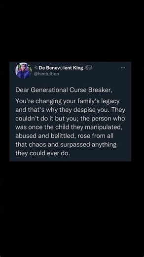 breaking generational curses | Subscribe for more #motivation 😊👍