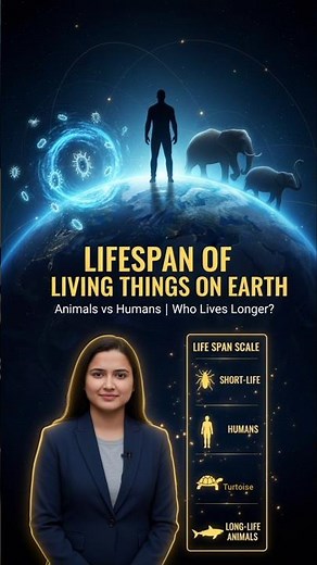 ✅ Lifespan of Living Things on Earth 🌍 | Animals vs Humans Explained #trending #facts #biology