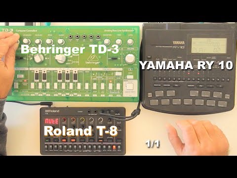 Roland T8, Behringer TD3, Yamaha RY10 - 1:1 ACID Live Jam