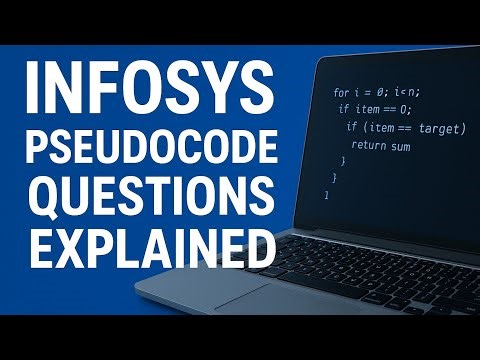 Infosys Pseudocodes Questions solved