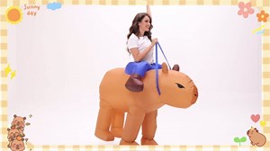 Spinosaurus Inflatable Capybara Costume for Adult Inflatable Halloween Costumes Funny Ride on Animal Blow Up Costumes Inflatable Costume for Cosplay Party