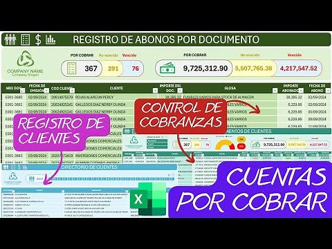 Control de CUENTAS POR COBRAR💲en Excel✅para Contabilidad y Finanzas