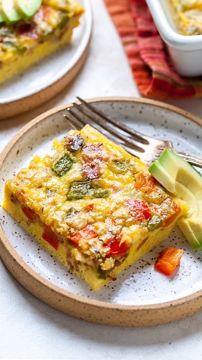 This Egg Casserole (Egg Bake) is an easy, healthy breakfast casserole that’s made with only 9 ingredients (eggs, veggies, bacon, cheese, and spices)! It’s a healthy, low-carb way to start the day! Carolyn says: "I put the casserole together last night and baked it this morning while we opened Christmas presents. It was soooo delicious!! This egg casserole made it possible to enjoy watching my family open gifts and then have a lovely brunch. Thank you for sharing your recipe, it will become our n