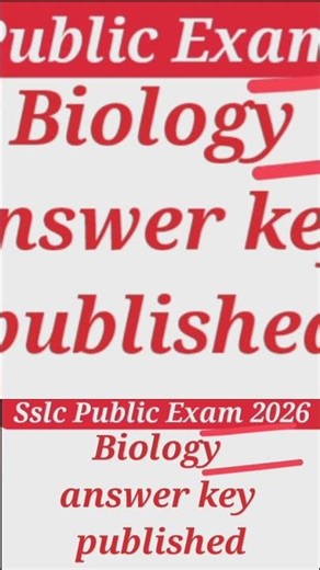 Sslc public exam 2026 Biology answer key published