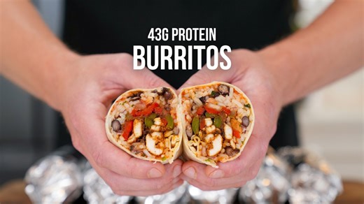 FAST Chicken Fajita Burrito Meal Prep | 43g Protein EACH