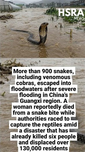 900+ Venomous Snakes Escape Into China Floodwaters | Woman Dies After Snake Bite #shorts #news