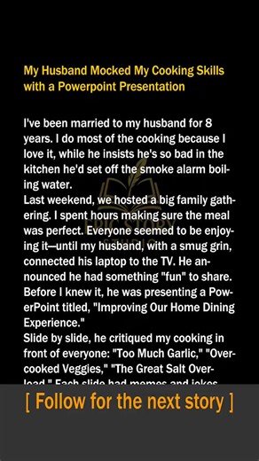 Celebrating my hubby’s cooking skills with a PowerPoint presentation! 🍽️😂 #LoveAndLaughter #CookingMagic | Elias Stories