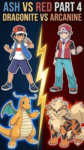 Ash vs Red Part 4 🔥 | Dragonite vs Arcanine! 🐉