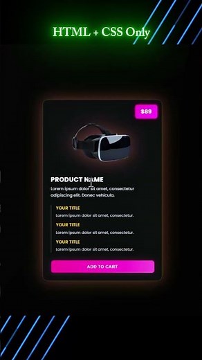 Modern VR Product Card | HTML + CSS Only.