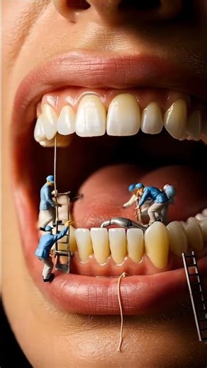 mini dentist are cleaning the teeth 🪥