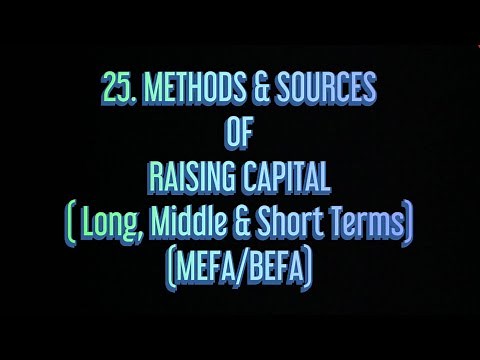 #25 Methods & Sources Of Raising Capital( Long term, Short term, Middle term) |MEFA/BEFA|