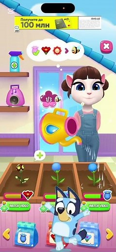 Angela gently caring for her flowers and bringing them to life.”