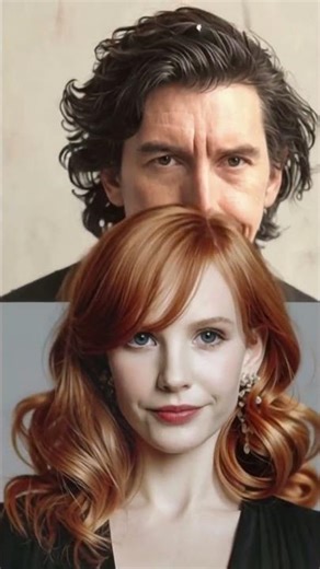 "Unbelievable Celebrity Fusion: What If Adam Driver & Jessica Chastain Had a Baby? 😱🤯" #yt #shorts