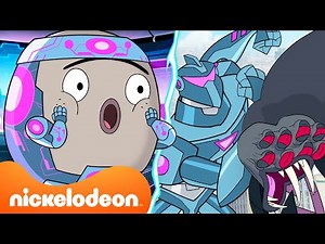 Rock Pilots a Giant Fighting Robot! 🤖 Rock Paper Scissors | Nicktoons