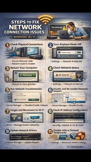 125_techblog on Instagram: "Steps to Fix Network Connection Issues (Windows 10 / 11). Check the comments for more details👇👇👇"