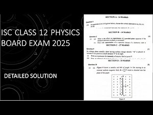 ISC Physics Class 12 2025 Detailed Answer Key
