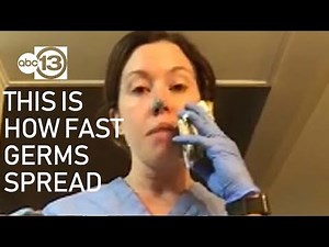 Nurse demonstrates how easy it is to spread germs