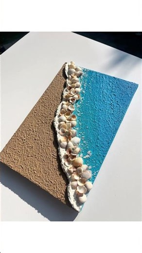 Sea Texture Painting with Real Seashells #texturepainting #seapainting #seashellart