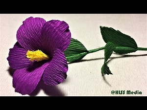 How to make beautiful purple nierembergia paper flower|diy easy origami crepe paper flower making