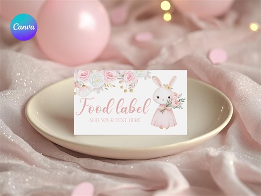 Some Bunny Food Labels – Floral Rabbit Buffet Tent Cards (editable Canva) LY1 - Etsy