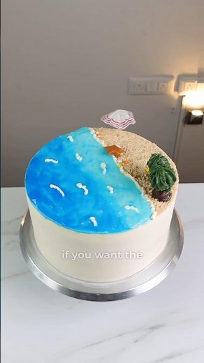 Bring your beach home with this beach cake design 🏖️