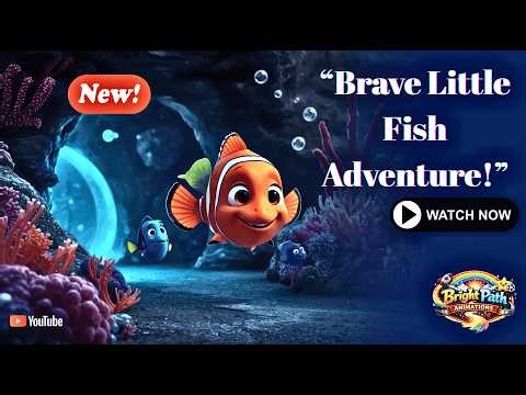Brave Little Fish Adventure Kids Story | Courage & Kindness Moral Story | 3D Animated Bedtime Tale