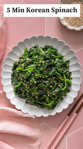 184K views · 11K reactions | EASY 5 min Korean Spinach side dish  You’ll never have to skip having vegetables with this simple Korean side dish, aka banchan Comment “Spinach Recipe” and I’ll message you the recipe ASAP! But make sure you’re following me so you’re able to receive my message  . . . . . #koreanfood #easyrecipes #simplerecipes | Takes Two Eggs | Facebook
