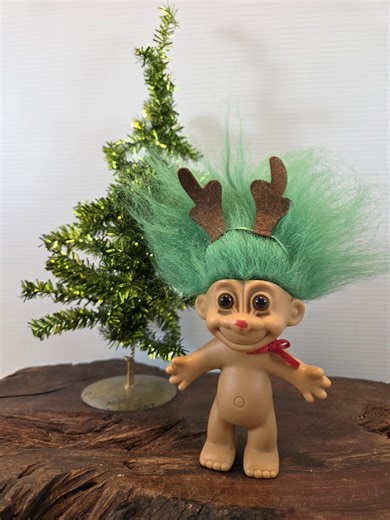 Russ Reindeer Troll Green Haired 5" Russ - Etsy