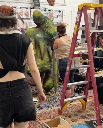 Joy Taney on Instagram: "I am so damn proud of being part of @itsjaharia ‘s finale package. I love collaborating with the design and maker skills of @notpi , and was thrilled to contribute when Pi called me up to put the finishing touches of grotesque airbrush texture on the Pestilence creation dreamed up by Jaharia and Pi, and fabricated/base painted by Pi and @sillylittlegoofylittleguy . I love how this monstrosity looks and think this is one of my best-painted horror pieces ever! 🥰 #Dragula 