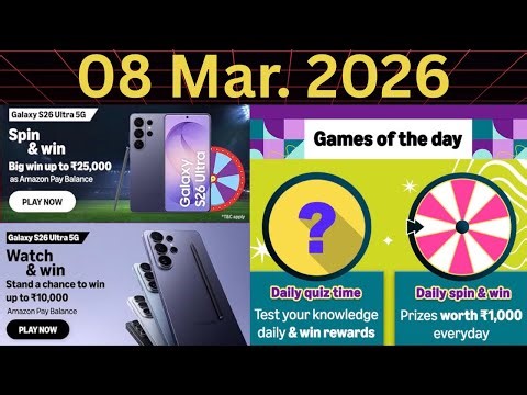 Amazon Daily Quiz Answer Today | Amazon Galaxy S26 Ultra 5G Spin Quiz Answer Today | Amazon WHEEL