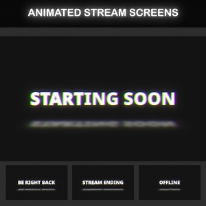Animated Dark Twitch Screens | Live Screens | Starting Soon, BRB, Ending, Offline | Twitch Overlay | Stream Overlay | Animated Background - Etsy