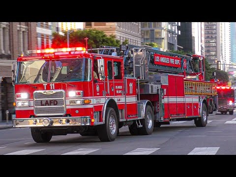 LAFD Engine 9, Light Force 11, & Battalion 11 Responding