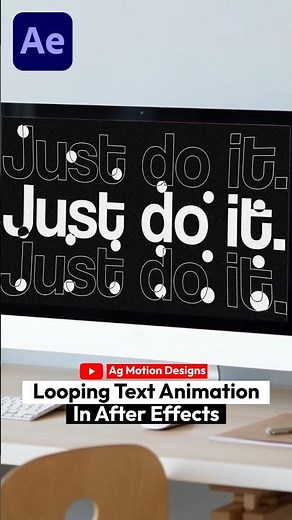 Looping Text Animation In Adobr After Effects #aftereffectstutorial #shorts #motiongraphics