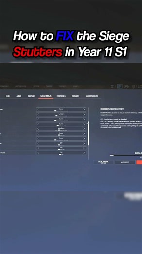 THIS Setting FIXES The Siege Stutter In Year 11! #rainbowsixsiege #r6s #shorts