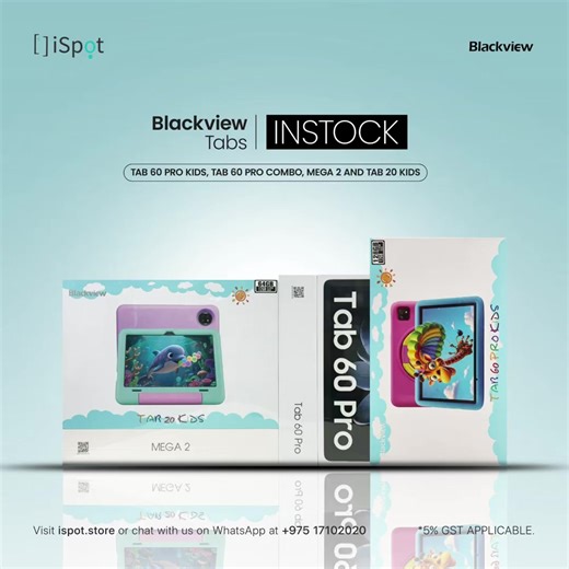 Blackview Tabs – Now In Stock! 🚀 From heavy-duty productivity to kid-safe learning, we have the perfect tablet for everyone. Grab yours while stocks last! 🔥 Featured Models Mega 2: The powerhouse. Huge 12-inch 2K display, 9000mAh battery, and massive 256GB storage for work and entertainment. Tab 60 Pro Combo: The ultimate all-rounder. Includes a stylus and keyboard to turn your 10.1-inch tablet into a mobile workstation. Tab 60 Pro Kids: Fun meets safety. A vibrant 10.1-inch screen with shockp
