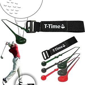 T-Time® Golf Tee Anchor Leash & Tether – US Patented – Keeps Tees in Place for Driving Range and Simulator Practice.