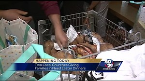 Local churches give needy families Easter dinners