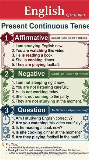 Present Continuous Tense in English Complete Guide with Rules, Structure & Daily Life Examples