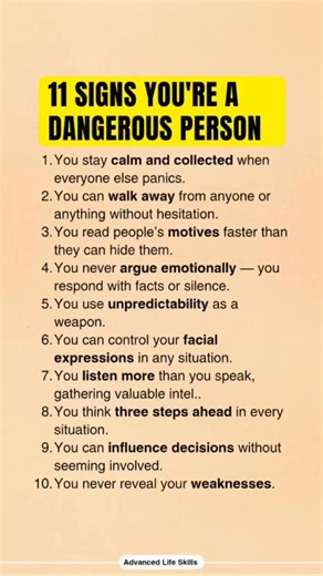 Signs you’re a dangerous person | Advanced Life Skills
