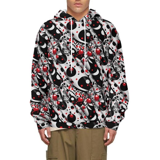 All-over Print Lightweight Hoodie Polka Dot Abstract Black Red Moon Butterfly | Air Layer Pocket - Etsy