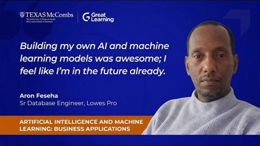 Aron Learning Experience With the UT Austin AI ML Program | Great Learning Academy