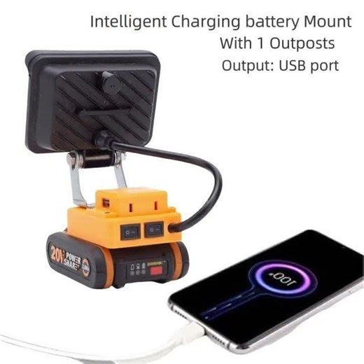 Foco de luz de trabajo LED, lámpara portátil con USB tipo C para linterna