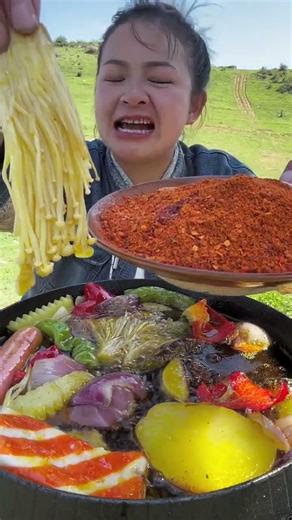 Spicy Street Hotpot Eating - Mukbang Spicy Food - Chinese food Asmr Eating #food #eating #shorts