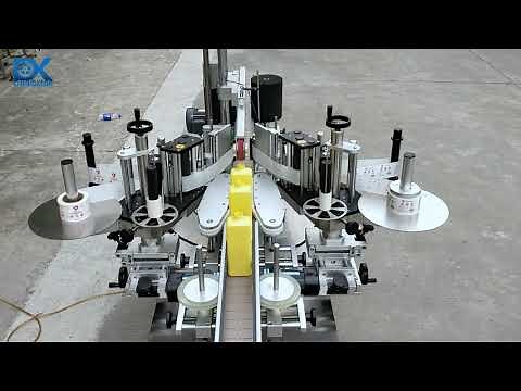 Automatic sticker labeling machine labeler for flat bottle two sides labeling, round bottle labeling