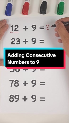 Learn to Add Consecutive Numbers to 9 in a Minute