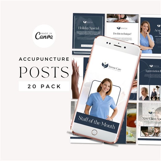 Acupuncture Social Media Posts, Canva Instagram Templates for Acupuncturists, Wellness Clinic Content, Patient Education Graphics - Etsy