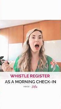 Whistle Register as a Morning Check-in #OperaSinger #VocalTechnique #WhistleVoice