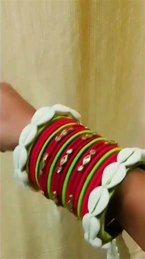 Handcrafted cowrie bangles wrapped in silk threads ✨Perfect ethnic touch 🤍#handmade #short #bangles