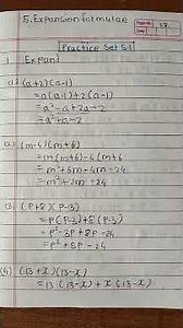 8th Maths Practice Set 5.1 | Expansion Formulae